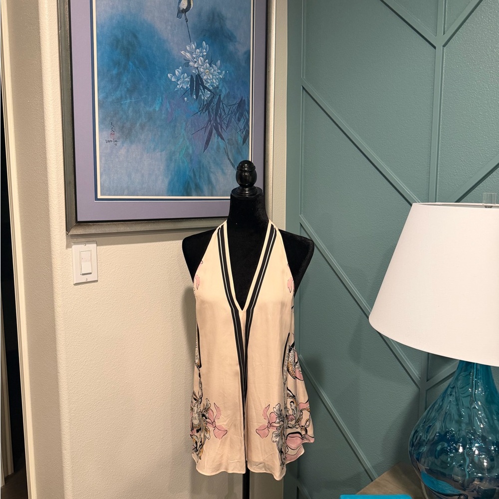 Floral Scarf Halter Neck Women Top